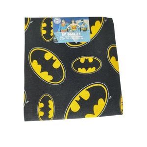 Fat Quarter Batman Logo Superhero DC Comics Cotton Fabric Dark Knight Fabric